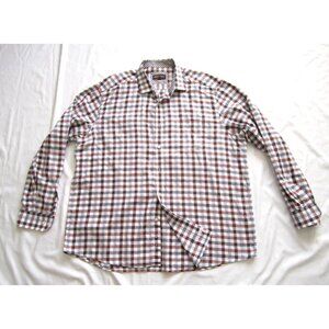 Men's Johnson‎ & Murphy Plaid Cotton Button Long Sleeve Shirt Sz XXL (MT588)